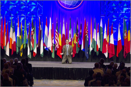 Ryan Avery during the deliver of his award winning speech "Trust is a Must."(Credit: Toastmasters International)