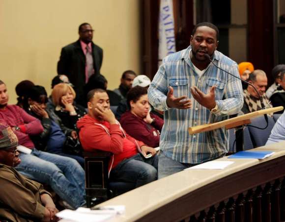 A Peterson, New Jersey resident speaks before the City Council during a discussion on limiting the hours of some late-night businesses. (Credit: George McNish/ North Jersey Media Group)       