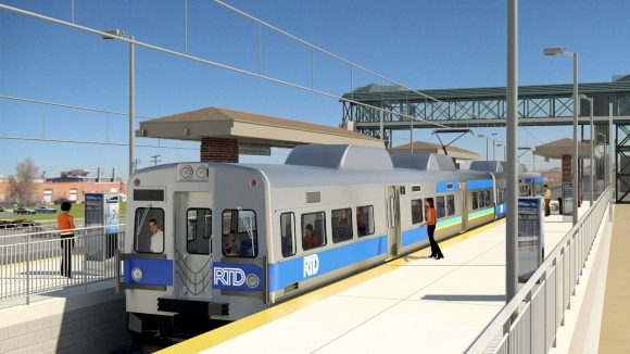 An artist's rendering of the new Gold Line Station. (Credit: Regional Transportation District)