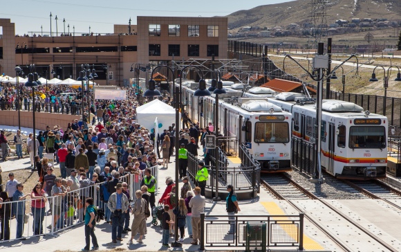 Opening day of the West Line, April 26, 2013. (Credit: Regional Transportation District)