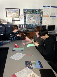 Students at East Anchorage High School participate in a wind blade design contest.  (Credit: REAP)