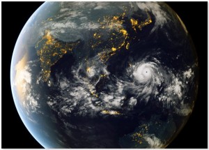 A satellite image of Typhoon Haiyan. (Credit: EUMETSAT)
