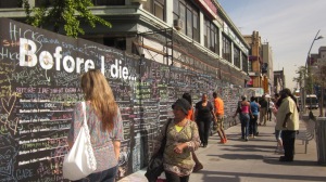 Candy Chang's widespread community project, Before I Die, used message boards and chalk to encourage introspection (Credit: candychang.com)