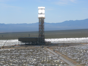 The Ivanpah Solar Electric Generating System begins operation. (Credit: BrightSource Energy)