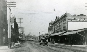 Looking west down Congress Street in Tucson, AZ in the 1890's. (Credit: Tucson Historical Society)