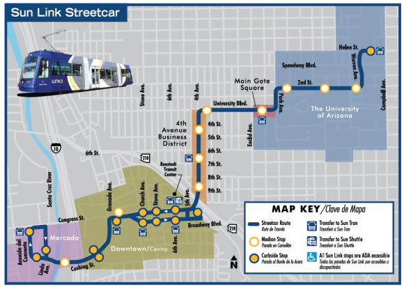 Sun Link Route Map (Credit: City of Tucson Department of Transportation)